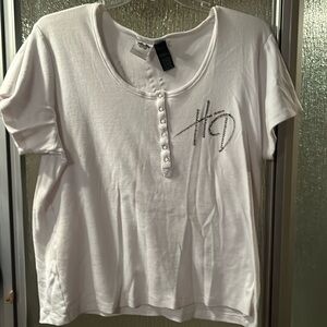 Harley Davidson white short sleeve bling shirt